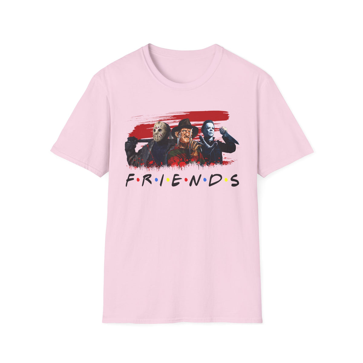 Horror Movie Villains Halloween Friends Softstyle T-Shirt, Scary Movie Tee, Halloween Shirt, Horror Movie Fan Gift, Horror Movie Characters