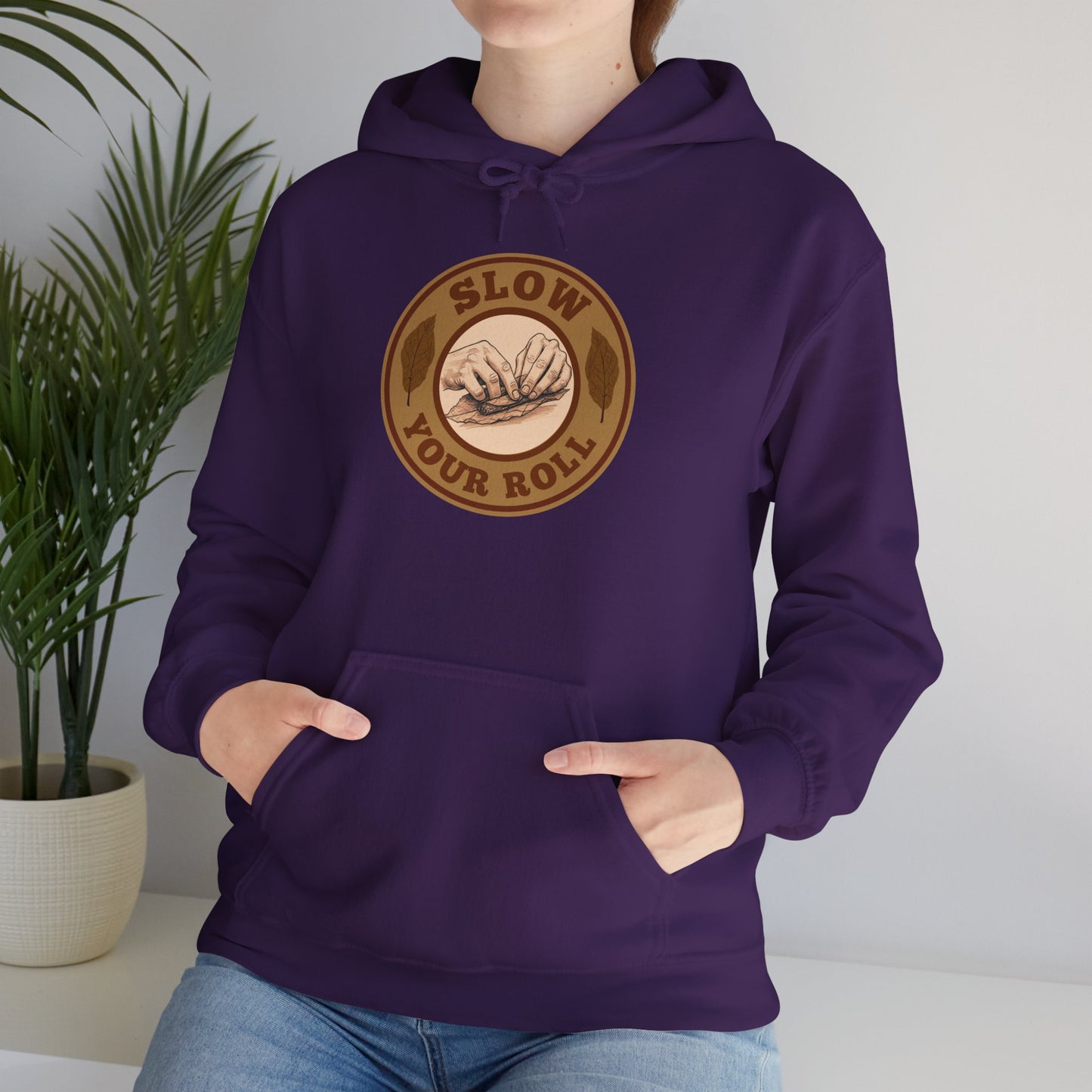 Slow Your Roll Cigar Hoodie Front Graphic, Fathers Day Gift, Relaxation Leisure, Cigar lover Gift, Cigar Aficionado, Dad Gift, Grandpa Gift
