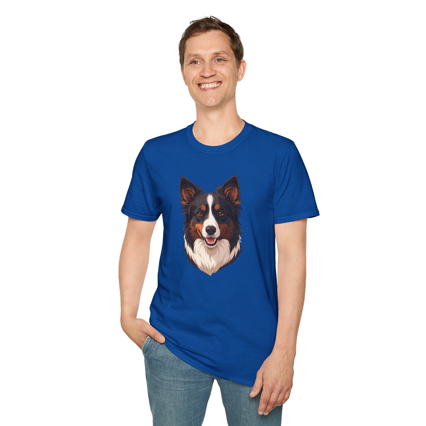 Border Collie Dog Portrait Shirt – Border Collie Dog Lover Gift, Cute Dog Mom Tee, Dog Dad Shirt, Pet Breed Apparel
