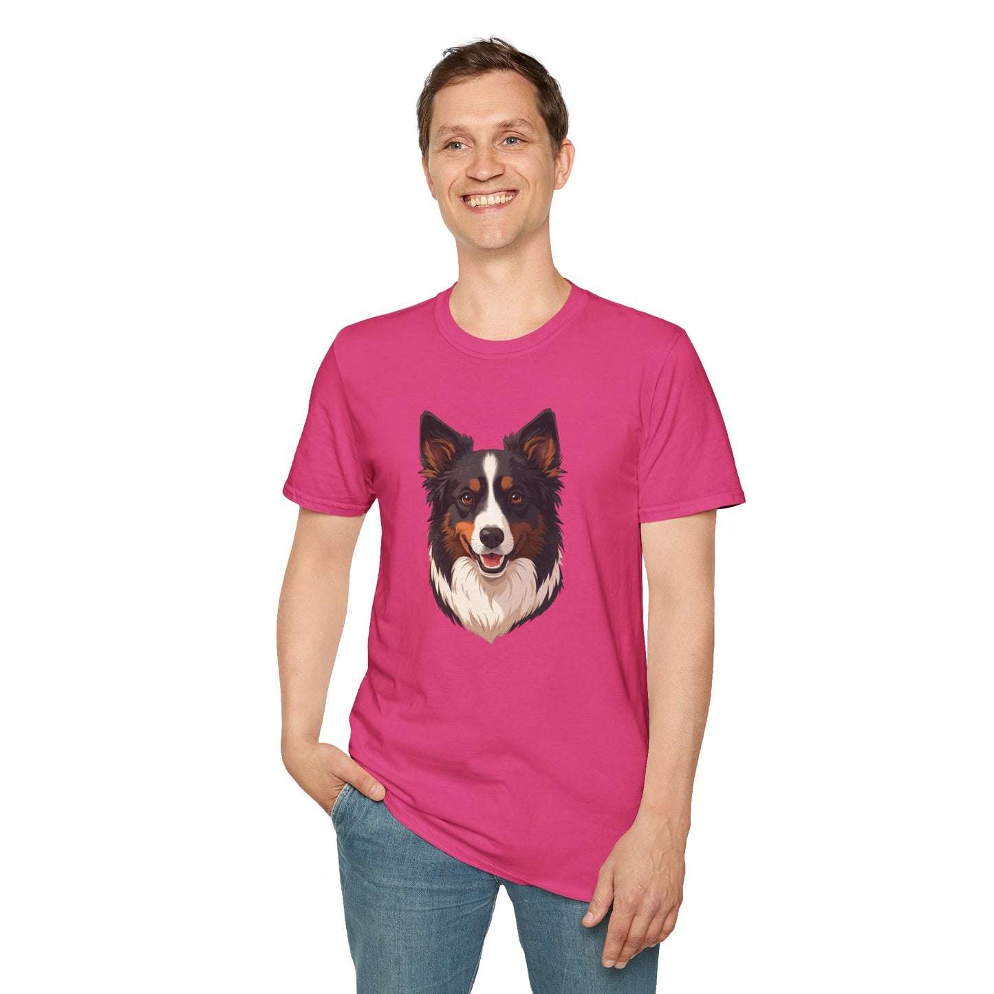 Border Collie Dog Portrait Shirt – Border Collie Dog Lover Gift, Cute Dog Mom Tee, Dog Dad Shirt, Pet Breed Apparel