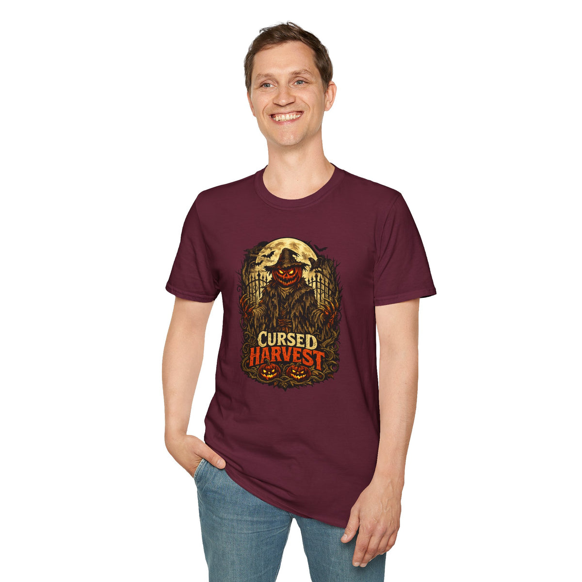 Halloween Scarecrow Shirt, Cursed Harvest T-Shirt, Scary Pumpkin Horror Tee, Haunted Harvest Shirt, Spooky Season Gift