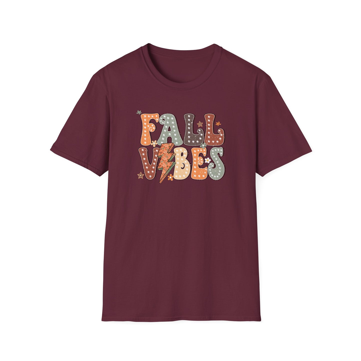 Fall Vibes T-Shirt, Autumn Graphic Tee, Cozy Shirt, Relaxing Casual Top, Seasonal Clothing, Thanksgiving Tee, Friendsgiving gift