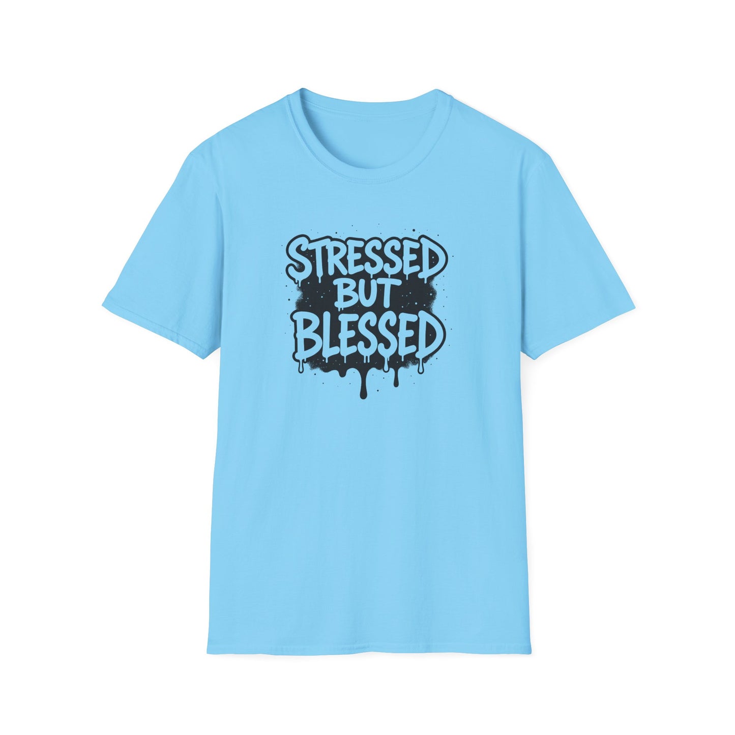 Stressed But Blessed T-Shirt – Inspirational Christian Quote Tee, Faith Graphic Shirt for Everyday Motivation