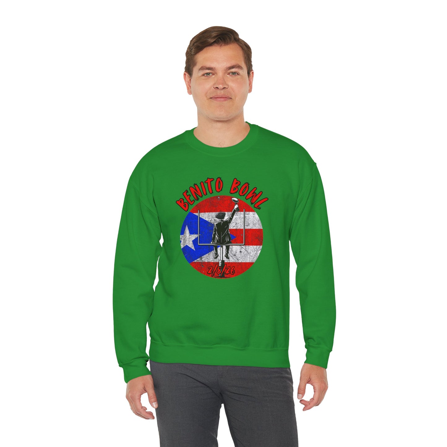 Benito Bowl 2/8/26 Sweatshirt – Puerto Rico Heritage, Boricua Pride Football Fan Sweatshirt