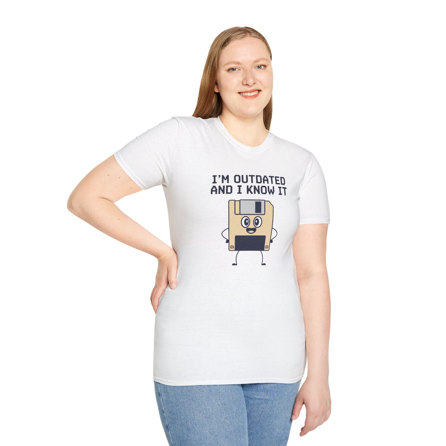 Funny Floppy Disk Shirt, Im Outdated and I Know It Tee, Retro Tech Shirt, Computer Nerd Gift, Geek Unisex T Shirt
