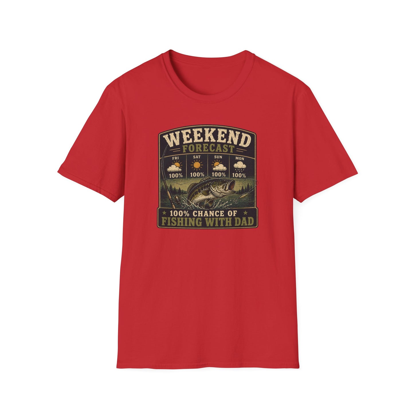 Fishing Dad Shirt, Weekend Forecast Fishing with Dad Tee, Bass Fishing T-Shirt, Fathers Day Gift for Dad, Fisherman Shirt