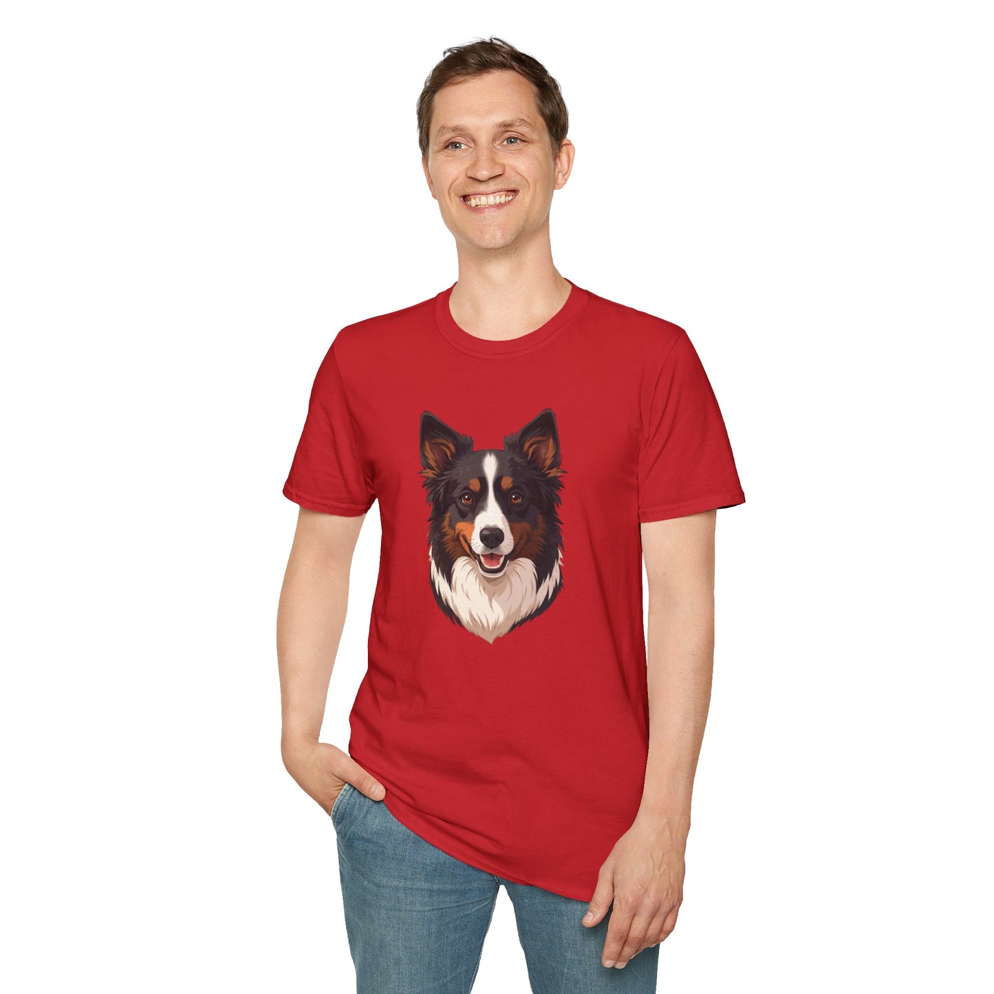 Border Collie Dog Portrait Shirt – Border Collie Dog Lover Gift, Cute Dog Mom Tee, Dog Dad Shirt, Pet Breed Apparel