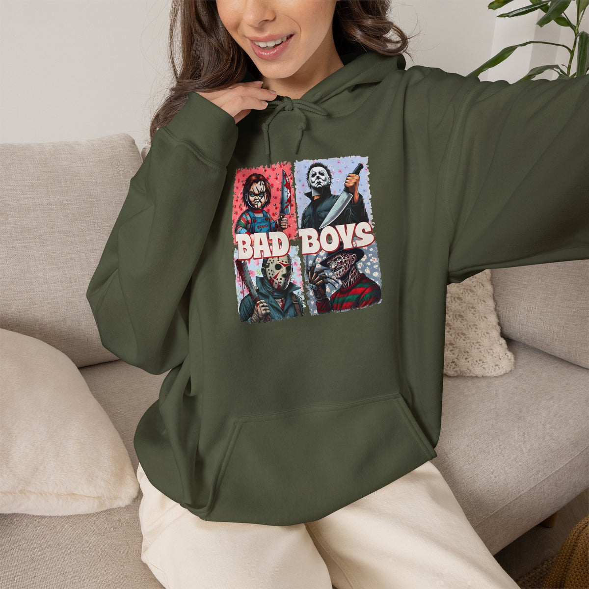 Horror Movie Villains Halloween Bad Boys Unisex Hoodie, Scary Movie Pullover, Horror Movie Sweatshirt, Halloween Costume Hoodie