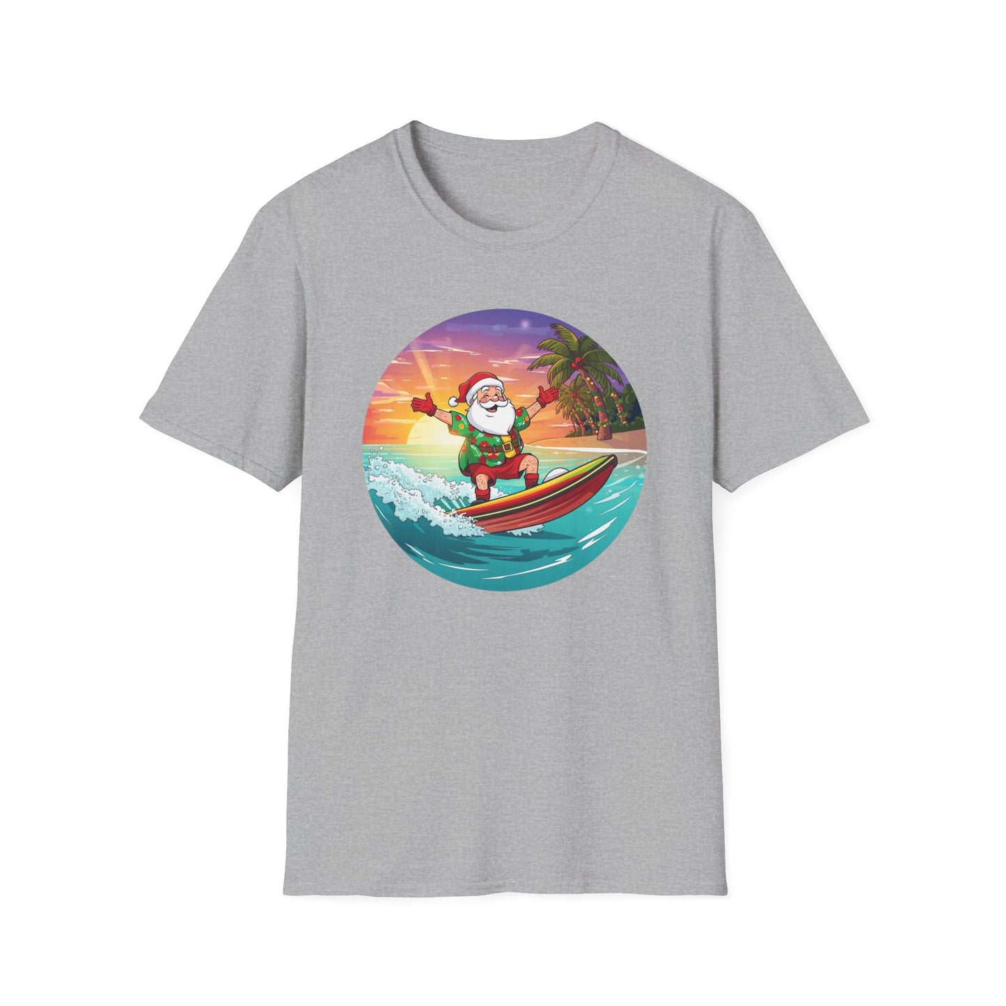 Tropical Surfing Santa Shirt, Family Christmas Shirts, Christmas T Shirt, Holiday Shirt, Cute Xmas Shirt for the family, Holiday Gift