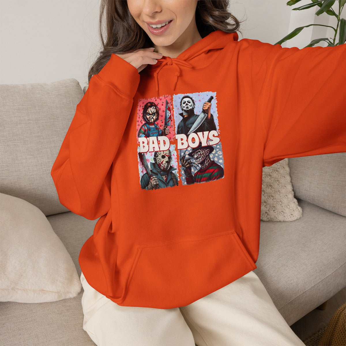Horror Movie Villains Halloween Bad Boys Unisex Hoodie, Scary Movie Pullover, Horror Movie Sweatshirt, Halloween Costume Hoodie