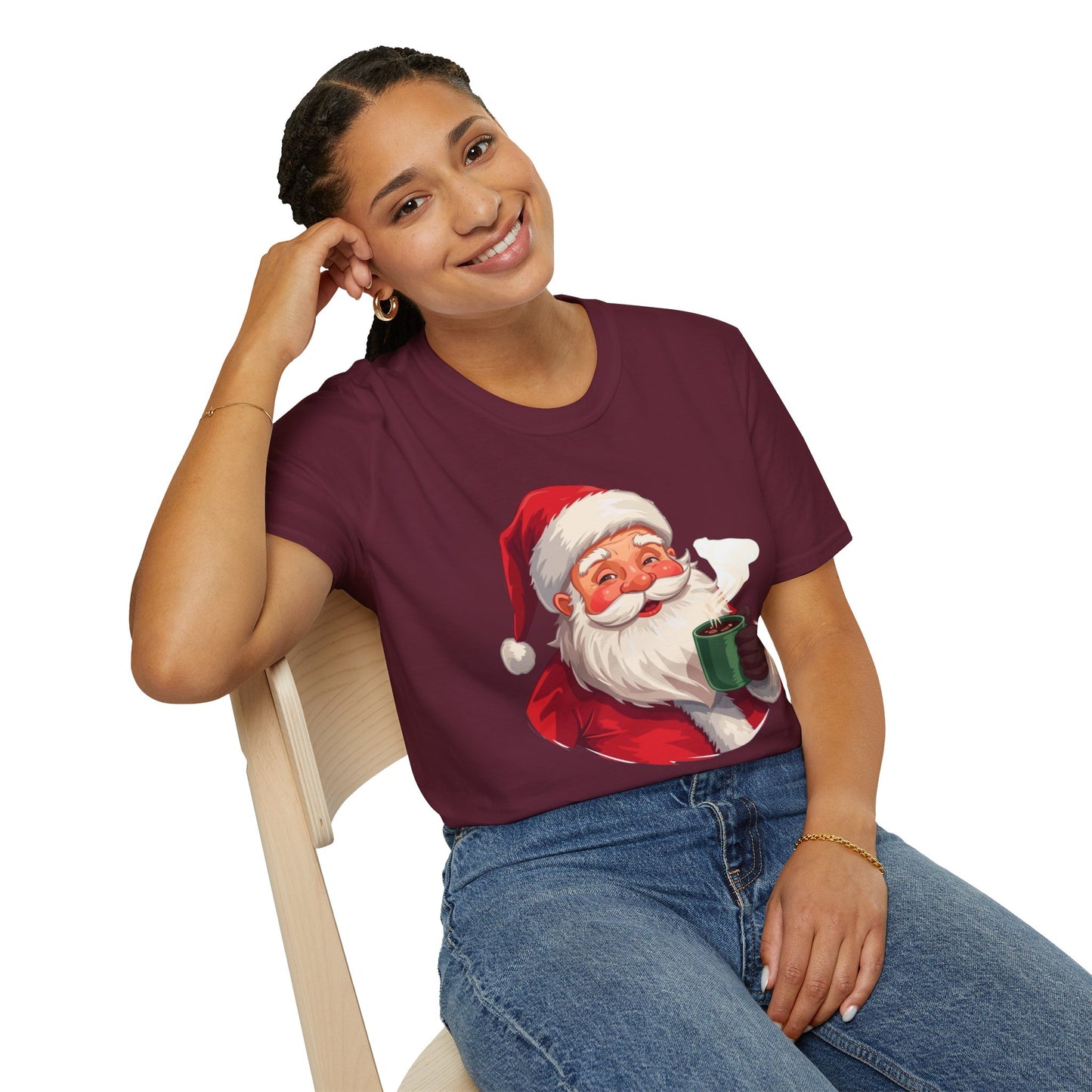 Santa enjoying Hot Chocolate Shirt, Family Christmas Shirts, Christmas T Shirt, Holiday Shirt, Cute Xmas Shirt for the family, Holiday Gift