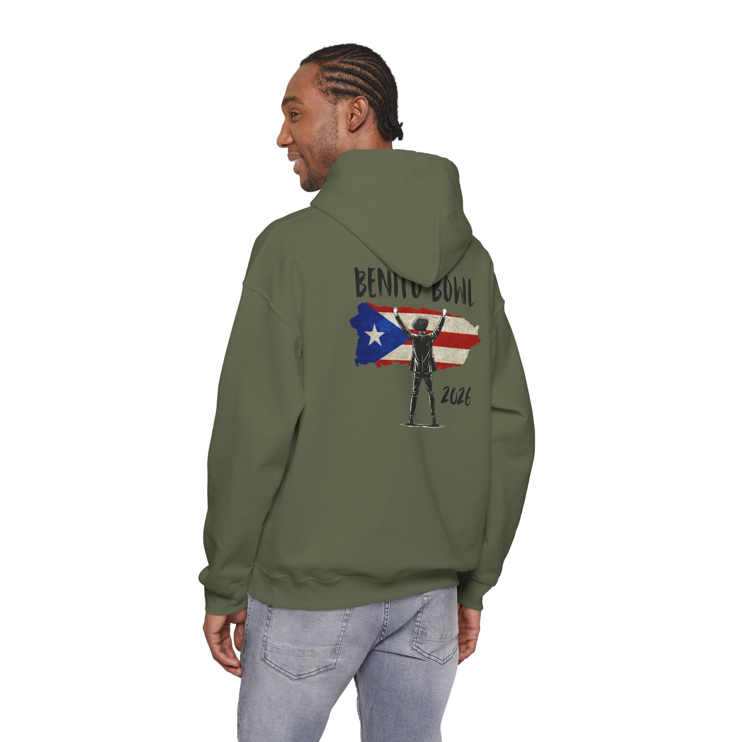 Benito Bowl PR Flag 2026 Hoodie, Benito Bowl XL, Football Fan Gift, Puerto Rico Boricua Heritage Culture Pride Hoodie