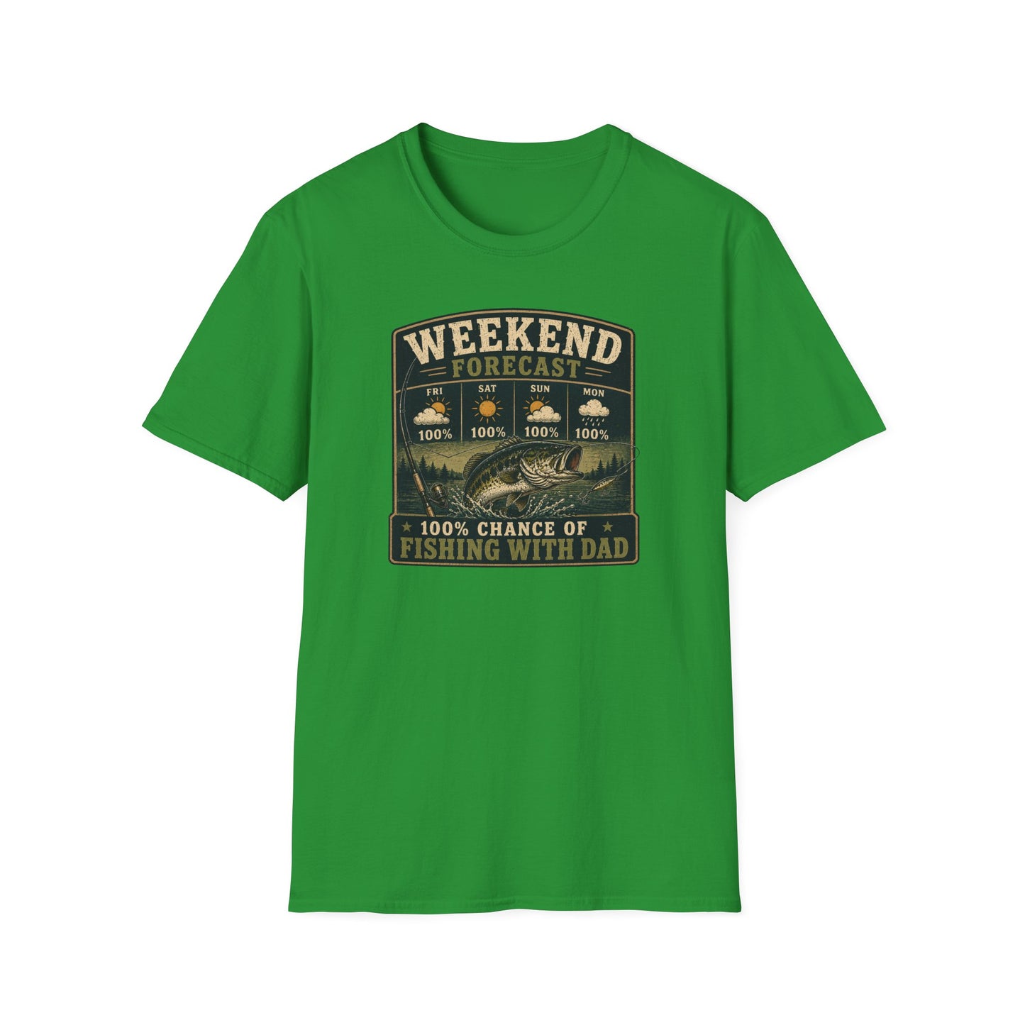Fishing Dad Shirt, Weekend Forecast Fishing with Dad Tee, Bass Fishing T-Shirt, Fathers Day Gift for Dad, Fisherman Shirt