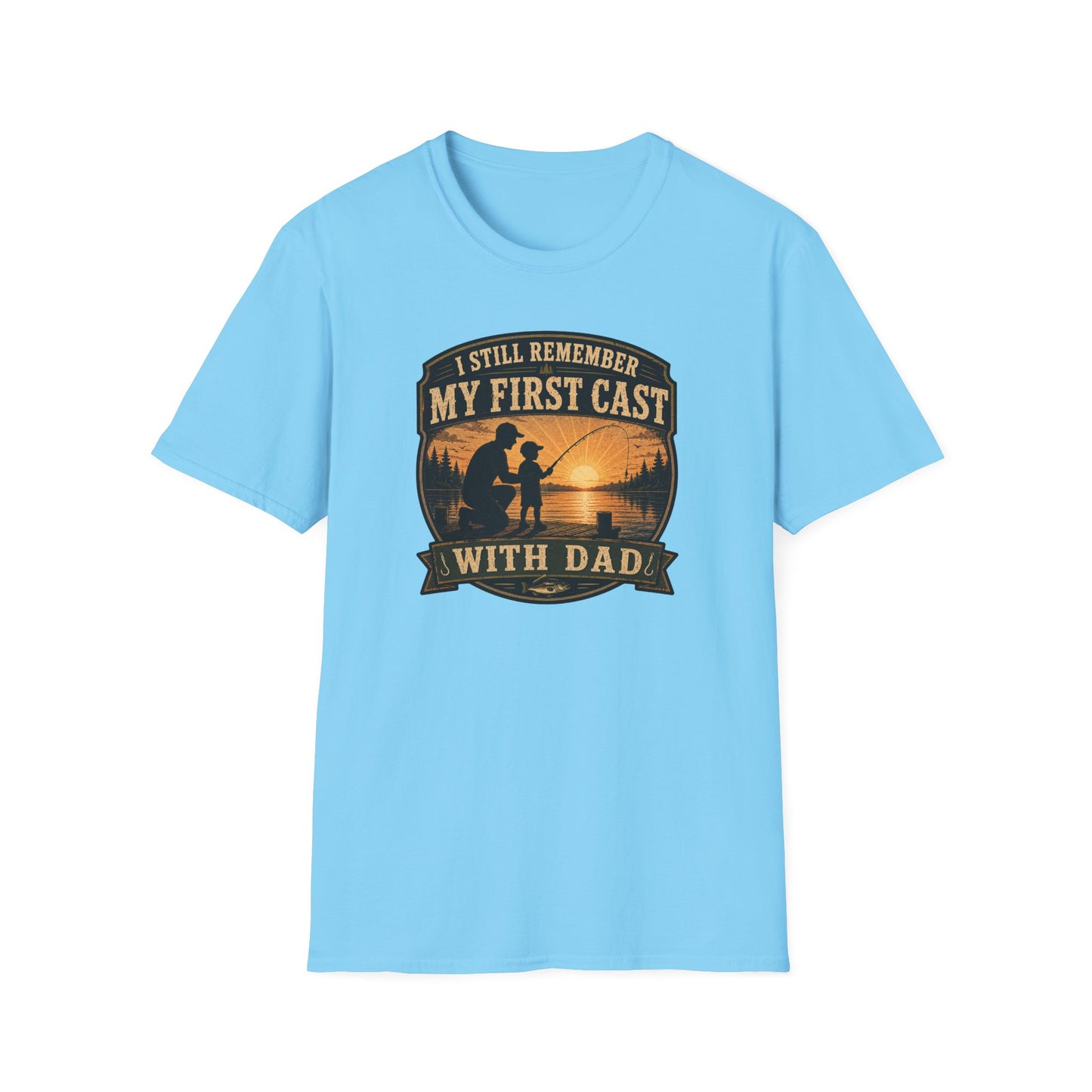 Fishing Dad Shirt, First Cast with Dad Tee, Fathers Day Fishing T-Shirt, Fisherman Gift, Dad and Son Fishing Shirt