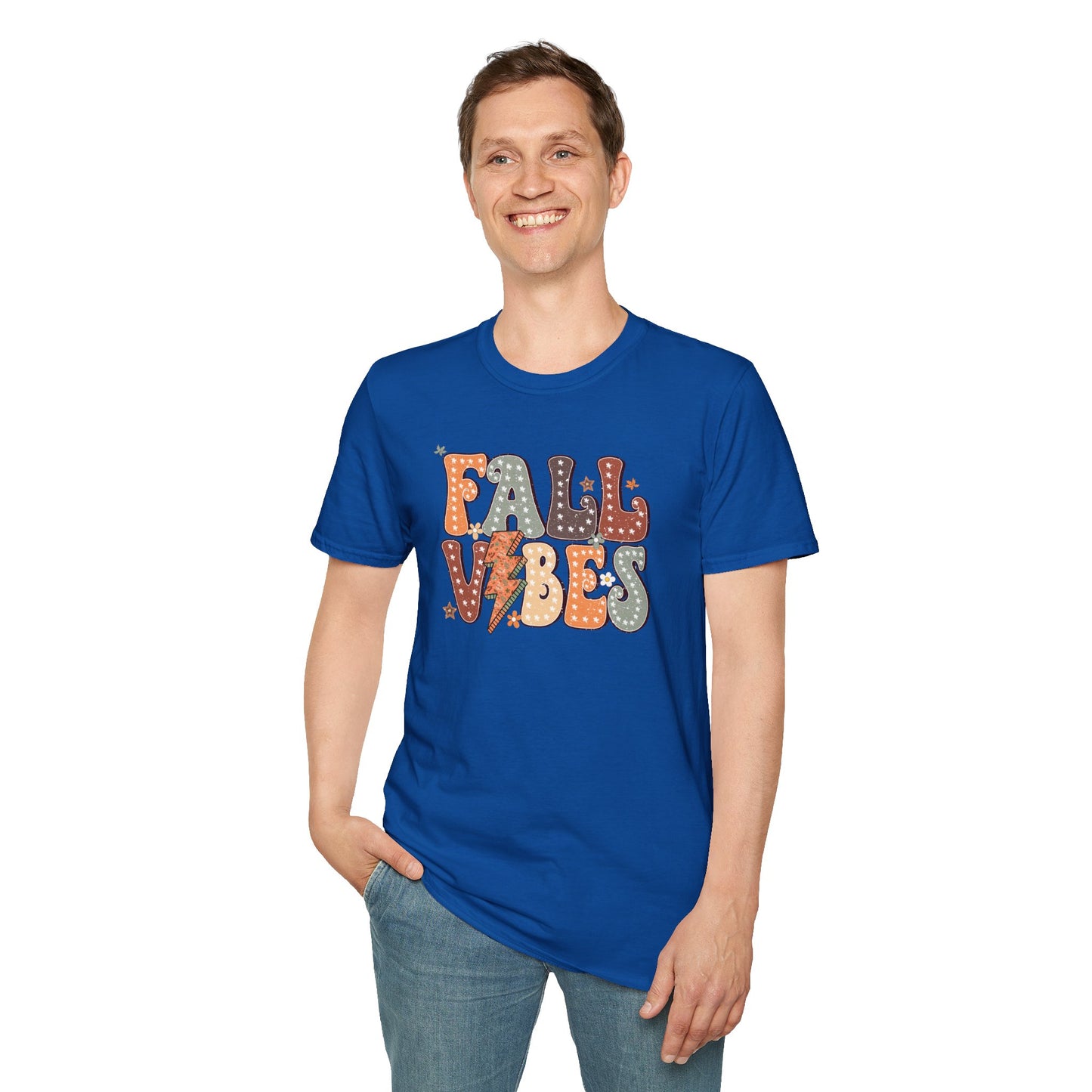 Fall Vibes T-Shirt, Autumn Graphic Tee, Cozy Shirt, Relaxing Casual Top, Seasonal Clothing, Thanksgiving Tee, Friendsgiving gift