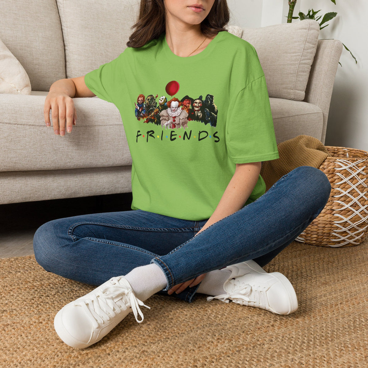 Horror Movie Villains Halloween Friends Softstyle T-Shirt, Scary Movie Tee, Halloween Shirt, Horror Movie Fan Gift, Horror Movie Characters