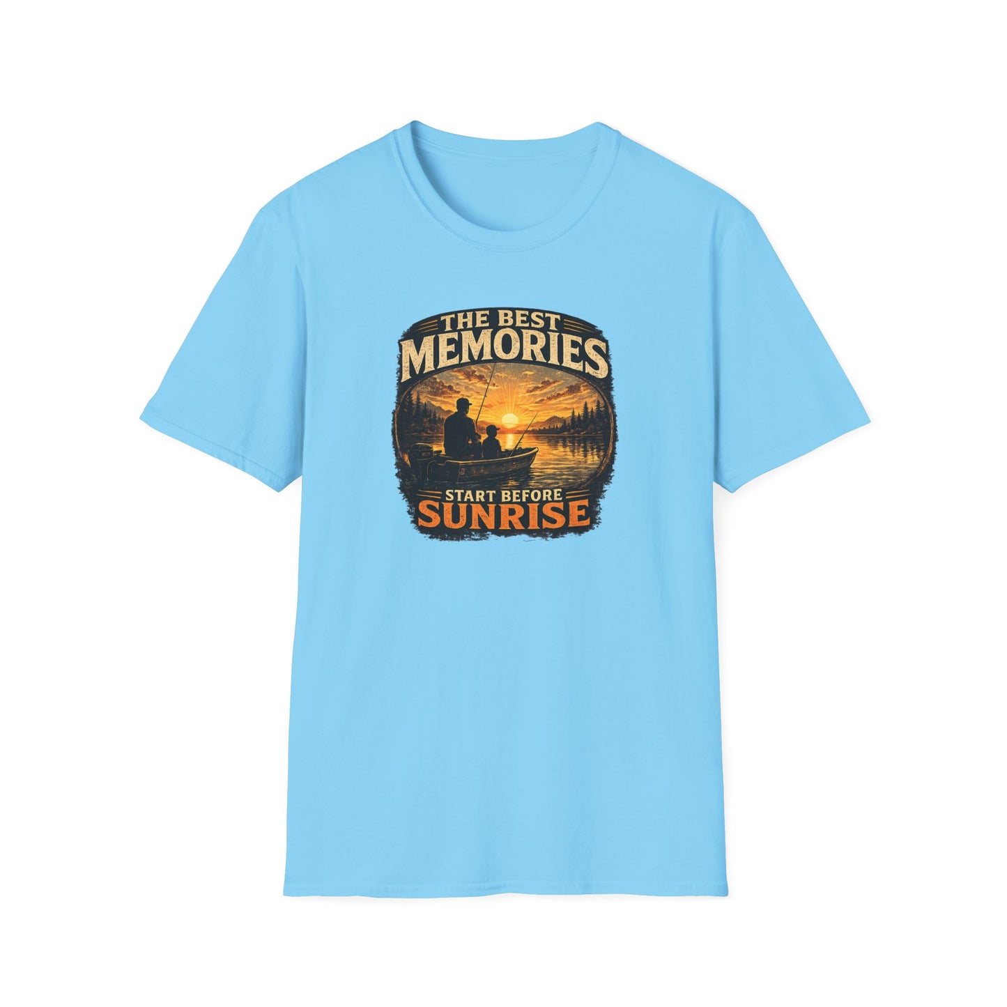 Fishing Shirt for Dad, Best Memories Start Before Sunrise Tee, Fisherman Gift Shirt, Fathers Day Fishing T-Shirt
