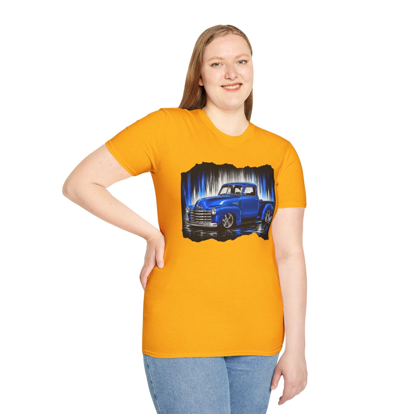 Vintage Truck Shirt, Blue Pickup Truck Tee, Classic Truck Graphic Shirt, Truck Enthusiast Gift, Retro Auto Unisex Tee