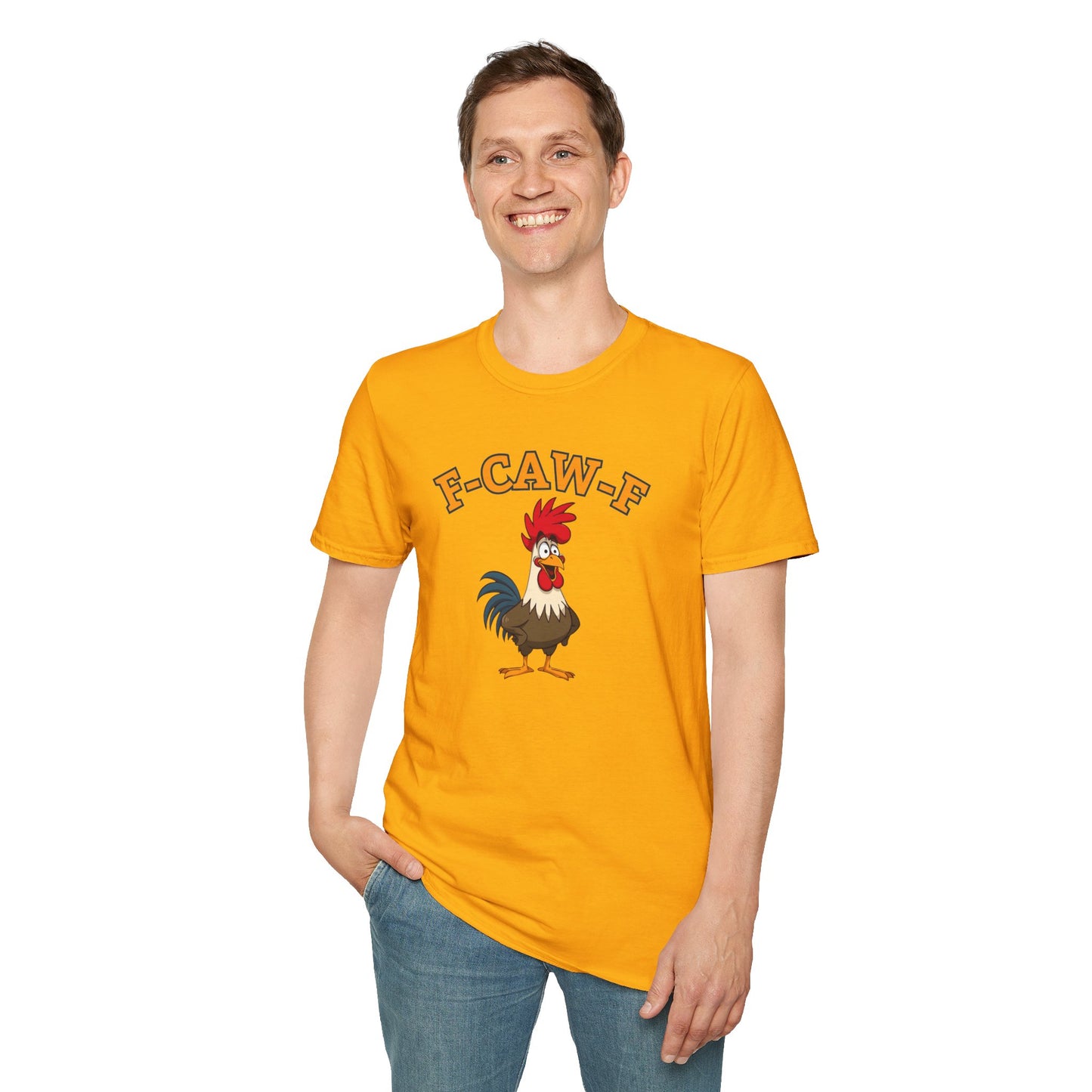 Funny F-CAW-F Rooster T-Shirt, Rooster Lover Shirt, Chicken Tee, Humorous Top, Fun Bird Apparel, Gift for him, Gift for her, Funny Shirt