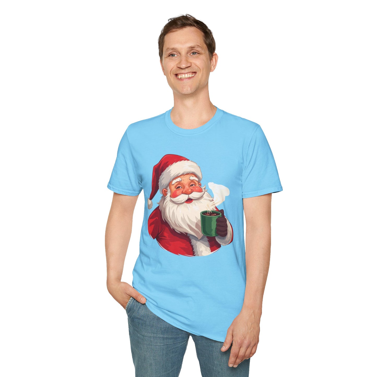 Santa enjoying Hot Chocolate Shirt, Family Christmas Shirts, Christmas T Shirt, Holiday Shirt, Cute Xmas Shirt for the family, Holiday Gift