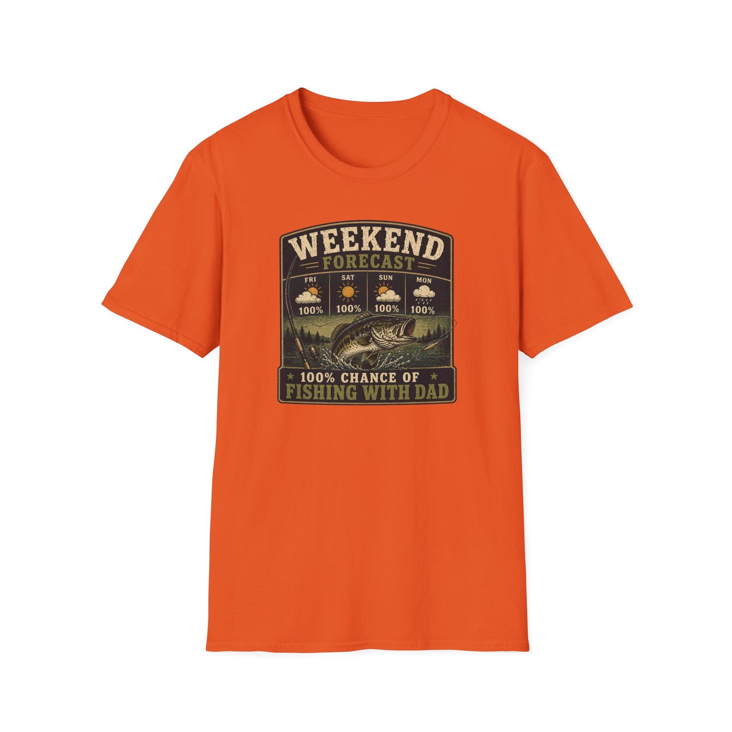 Fishing Dad Shirt, Weekend Forecast Fishing with Dad Tee, Bass Fishing T-Shirt, Fathers Day Gift for Dad, Fisherman Shirt