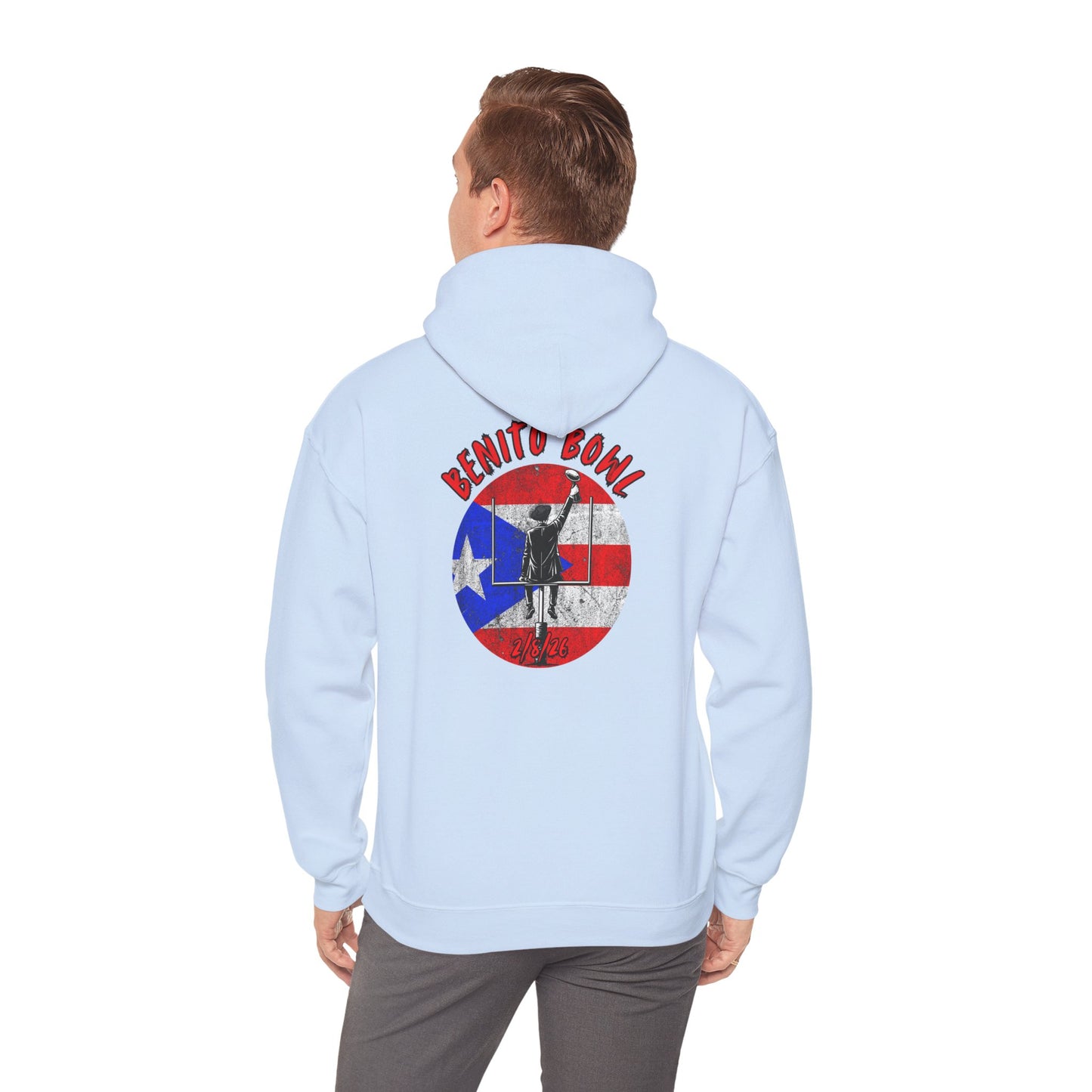Benito Bowl 2/8/26 Hoodie – Puerto Rico Heritage, Boricua Pride Football Benito Fan Hoodie