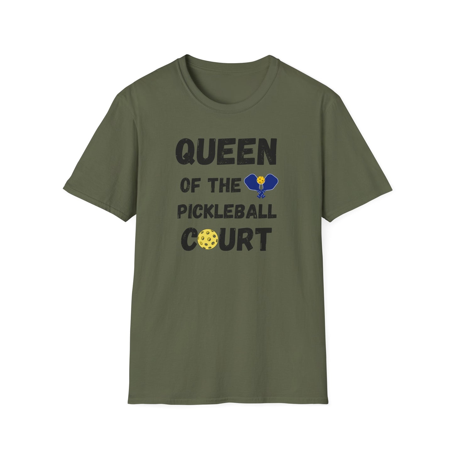 Queen of the Pickleball Court Unisex Softstyle T-Shirt, Pickleball Gift, Pickleball Apparel, Pickleball Lover Shirt, Pickleball Player Tee,