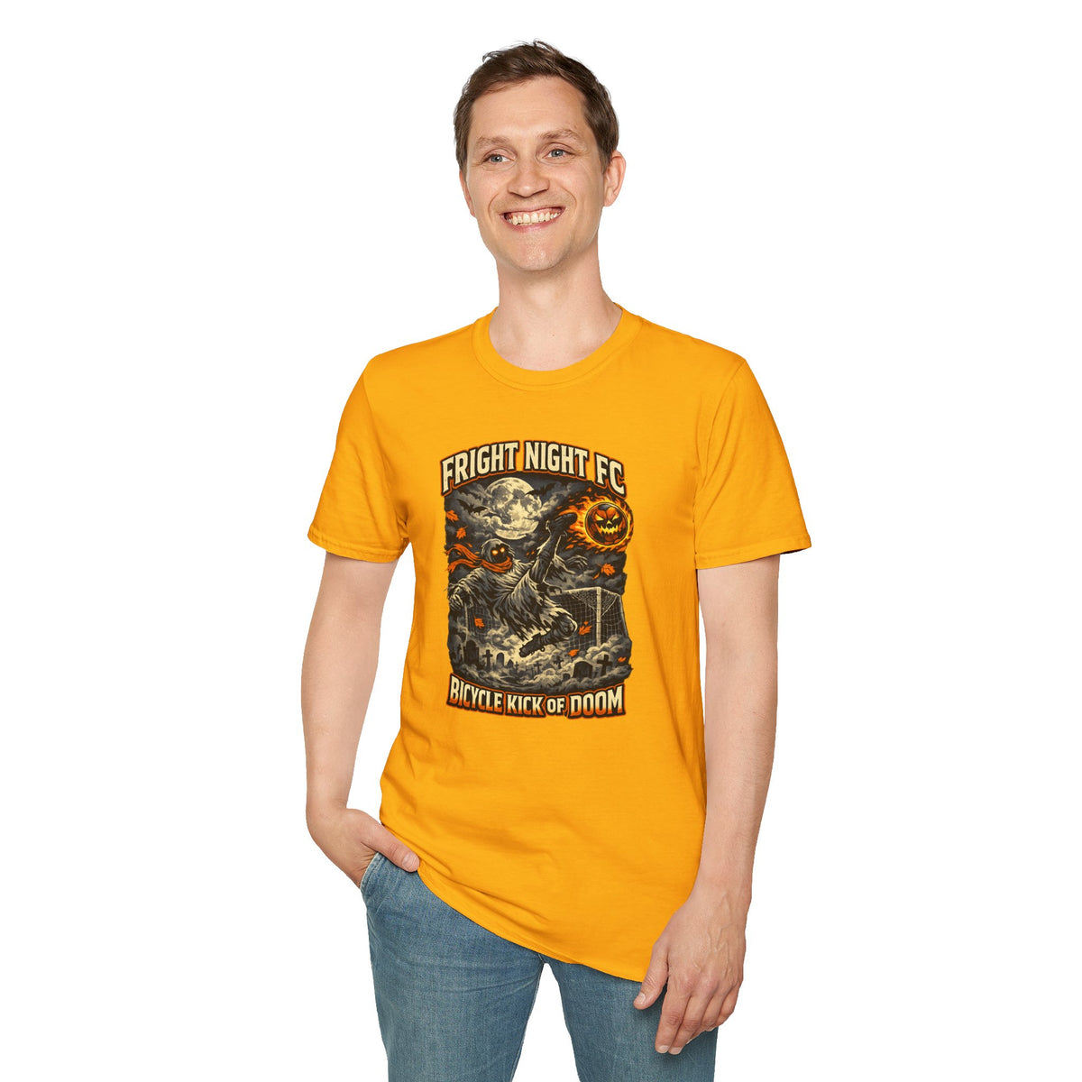 Halloween Soccer Shirt, Fright Night FC Tee, Mummy Soccer T-Shirt, Pumpkin Soccer Ball Shirt, Fall Sports Gift