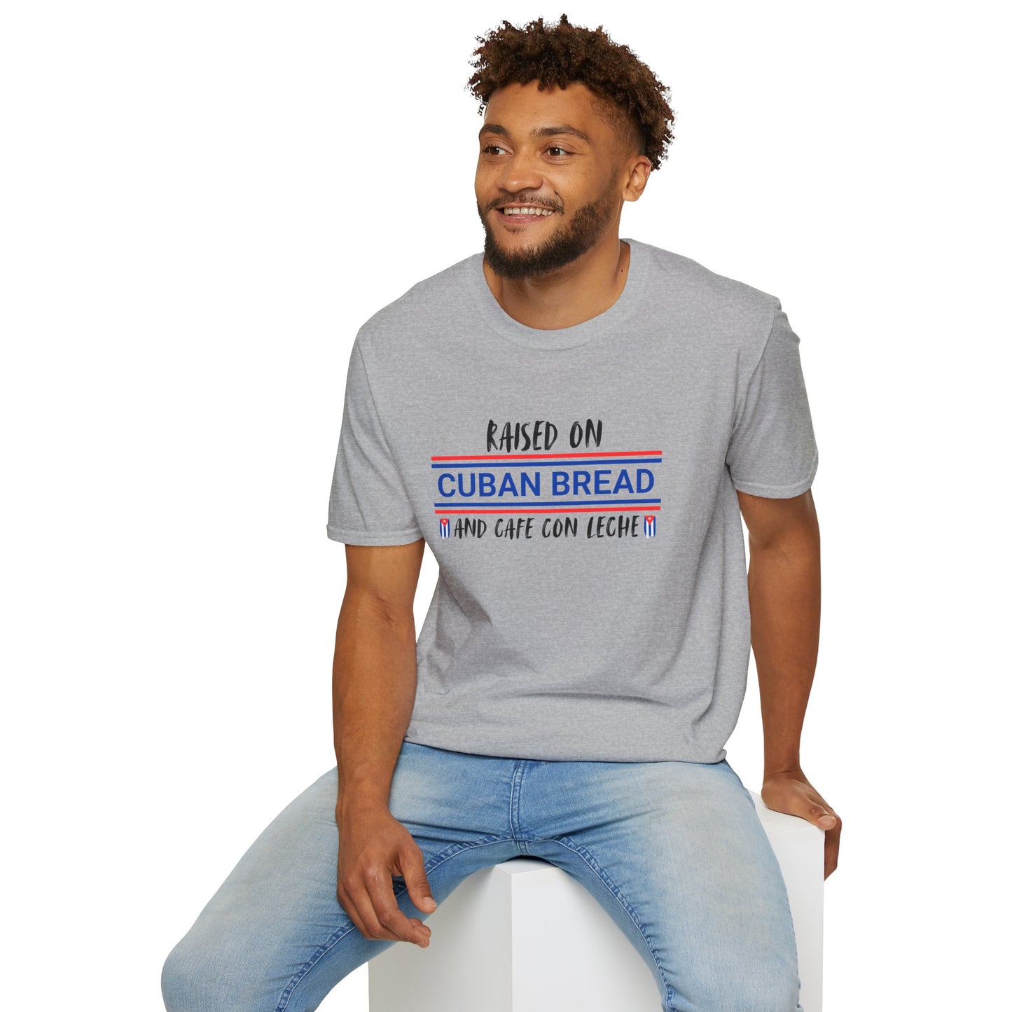 Raised on Cuban Bread and Cafe Con Leche T-Shirt, Cute Graphic Tee for Hispanic Heritage, Cuban Food Heritage Latin roots Tee, Hispanic Gift