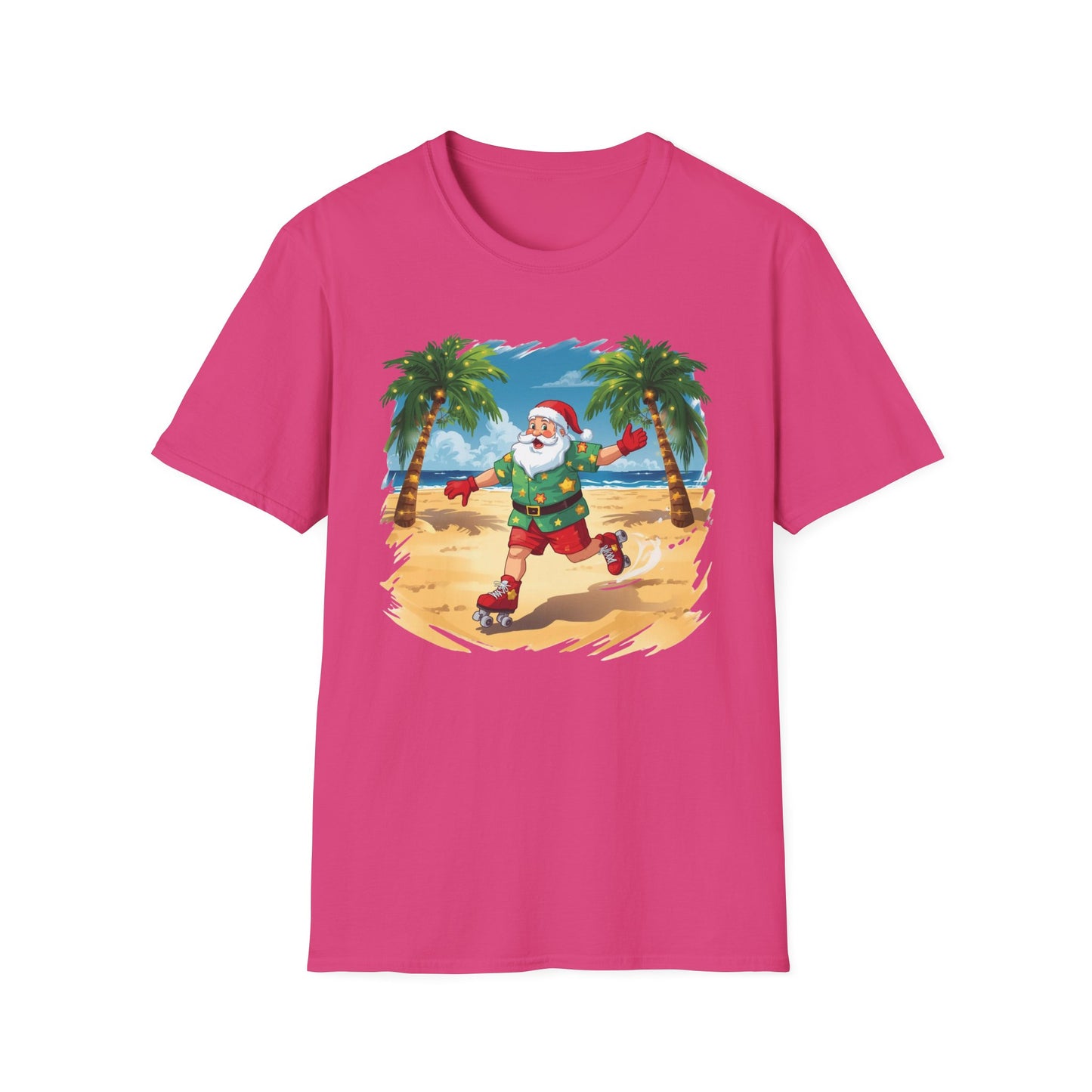 Tropical Santa skating shirt, Family Christmas Shirts, Christmas T Shirt, Holiday Shirt, Cute Xmas Shirt for the family, Holiday Gift