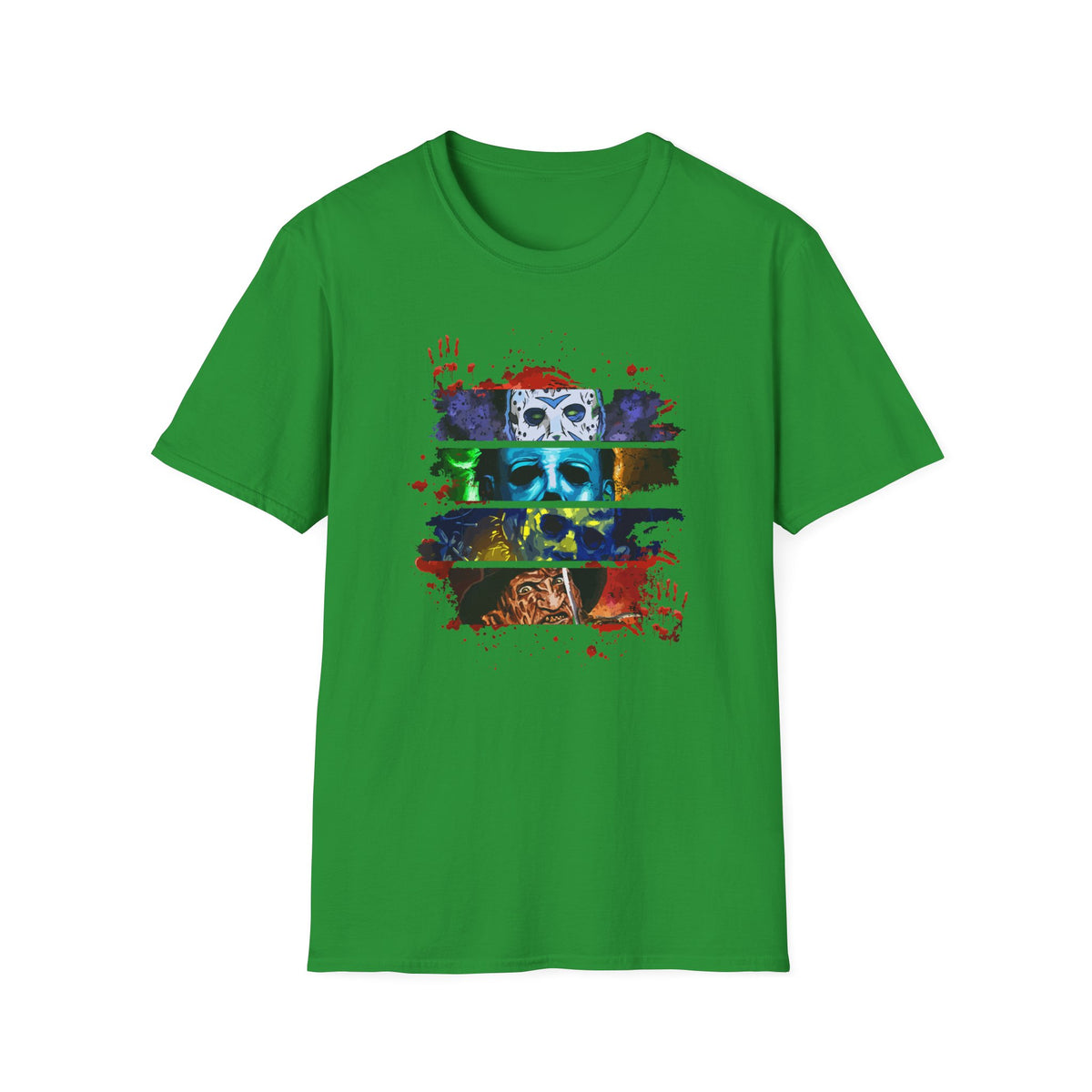 Horror Movie Villains Halloween Softstyle T-Shirt, Scary Movie Tee, Halloween Shirt, Horror Movie Fan Gift, Horror Movie Characters