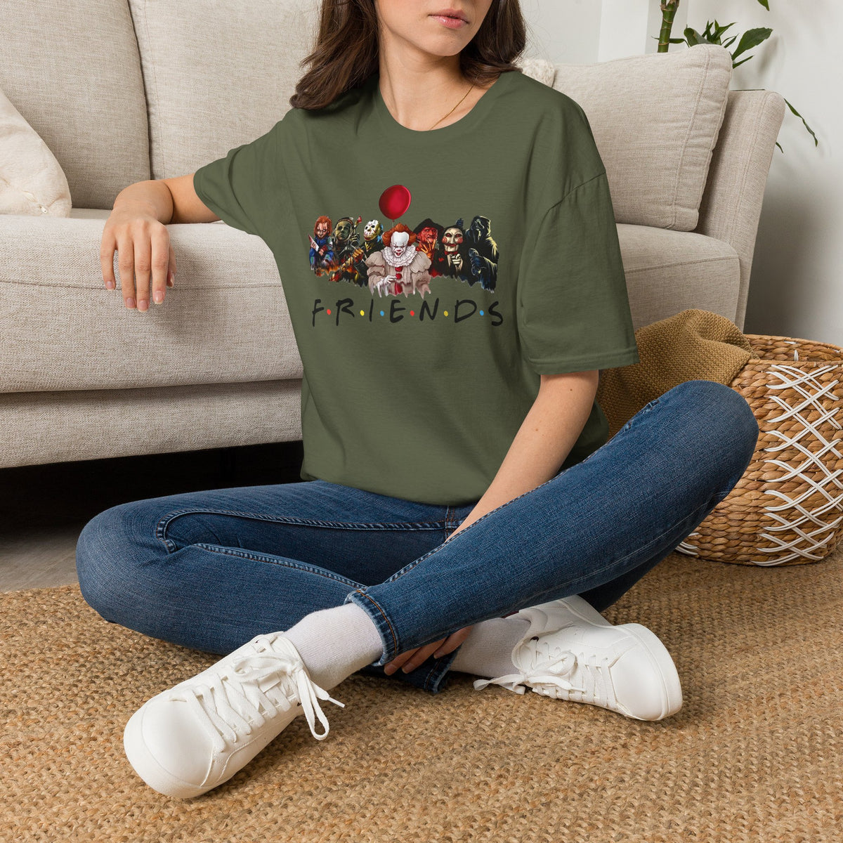 Horror Movie Villains Halloween Friends Softstyle T-Shirt, Scary Movie Tee, Halloween Shirt, Horror Movie Fan Gift, Horror Movie Characters