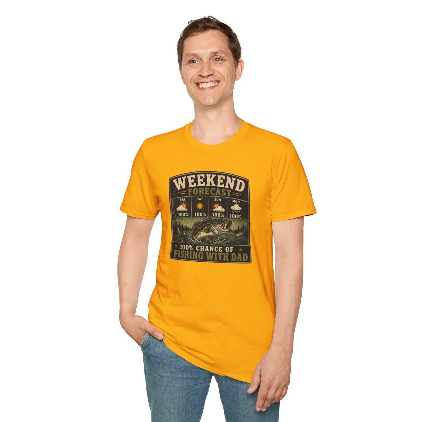 Fishing Dad Shirt, Weekend Forecast Fishing with Dad Tee, Bass Fishing T-Shirt, Fathers Day Gift for Dad, Fisherman Shirt