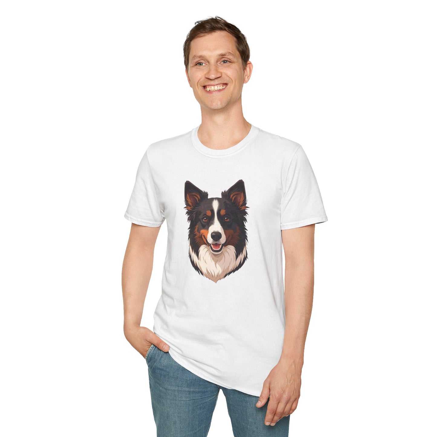 Border Collie Dog Portrait Shirt – Border Collie Dog Lover Gift, Cute Dog Mom Tee, Dog Dad Shirt, Pet Breed Apparel