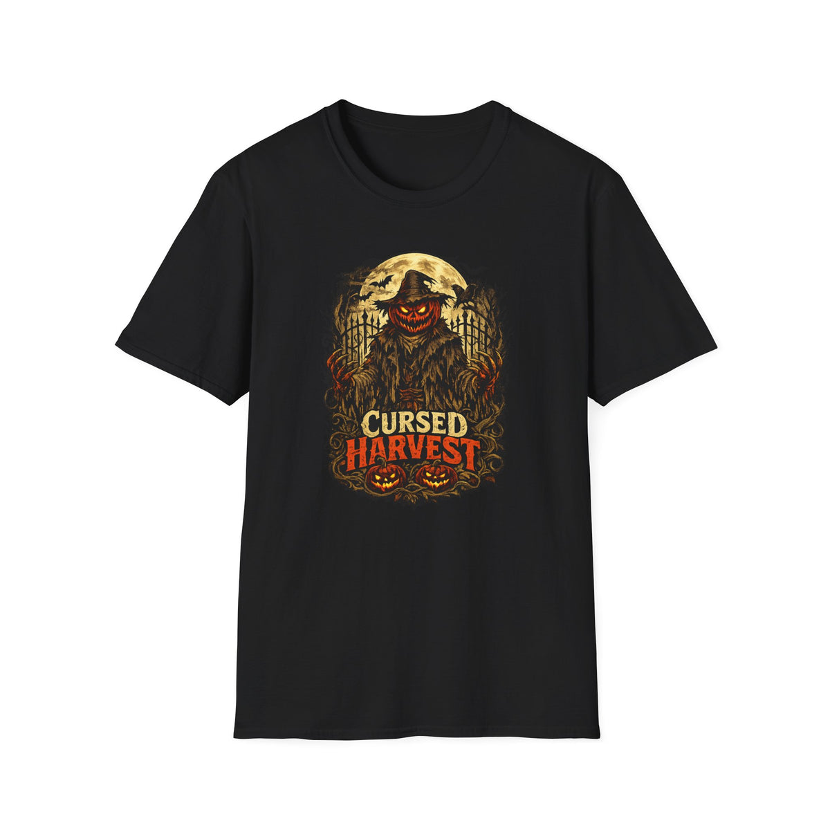 Halloween Scarecrow Shirt, Cursed Harvest T-Shirt, Scary Pumpkin Horror Tee, Haunted Harvest Shirt, Spooky Season Gift