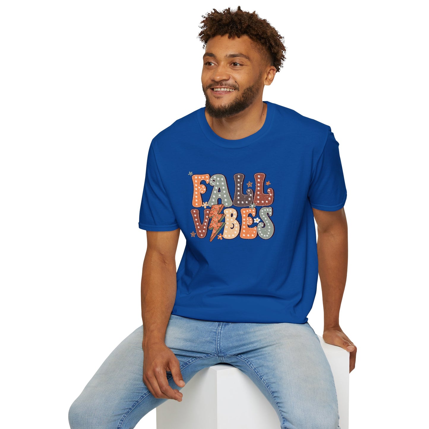Fall Vibes T-Shirt, Autumn Graphic Tee, Cozy Shirt, Relaxing Casual Top, Seasonal Clothing, Thanksgiving Tee, Friendsgiving gift