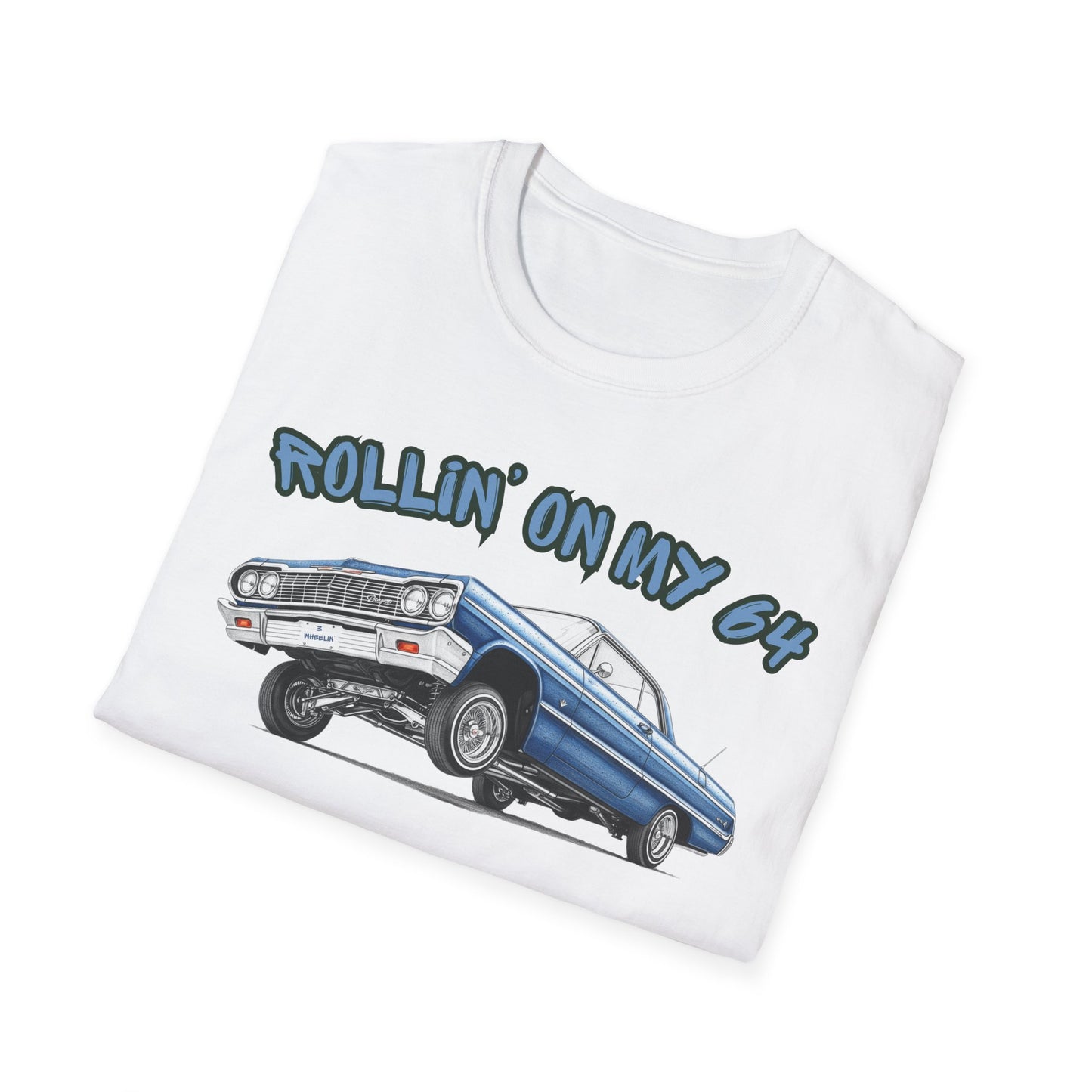Lowrider Shirt, Rollin On My 64 Tee, Classic Car Graphic Shirt, Vintage Car Enthusiast Gift, Retro Auto Unisex Tee