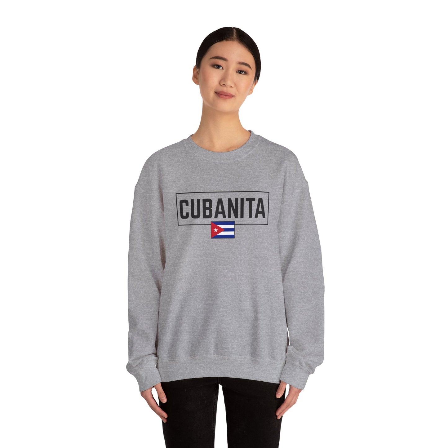 CUBANITA Sweatshirt – Cuban Flag Sweatshirt for Women, Latino Pride Sweatshirt, Cuba Heritage Top, Cuban Culture Graphic Sweatshirt