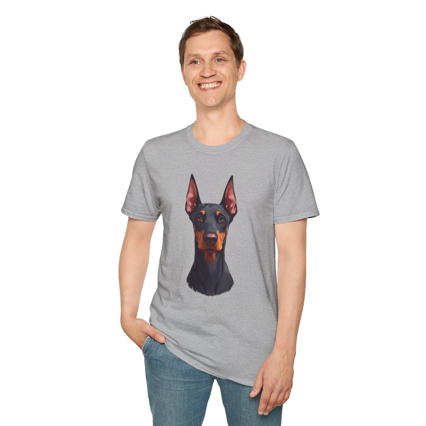 Doberman Dog Portrait Shirt – Doberman Dog Lover Gift, Cute Dog Mom Tee, Dog Dad Shirt, Pet Breed Apparel