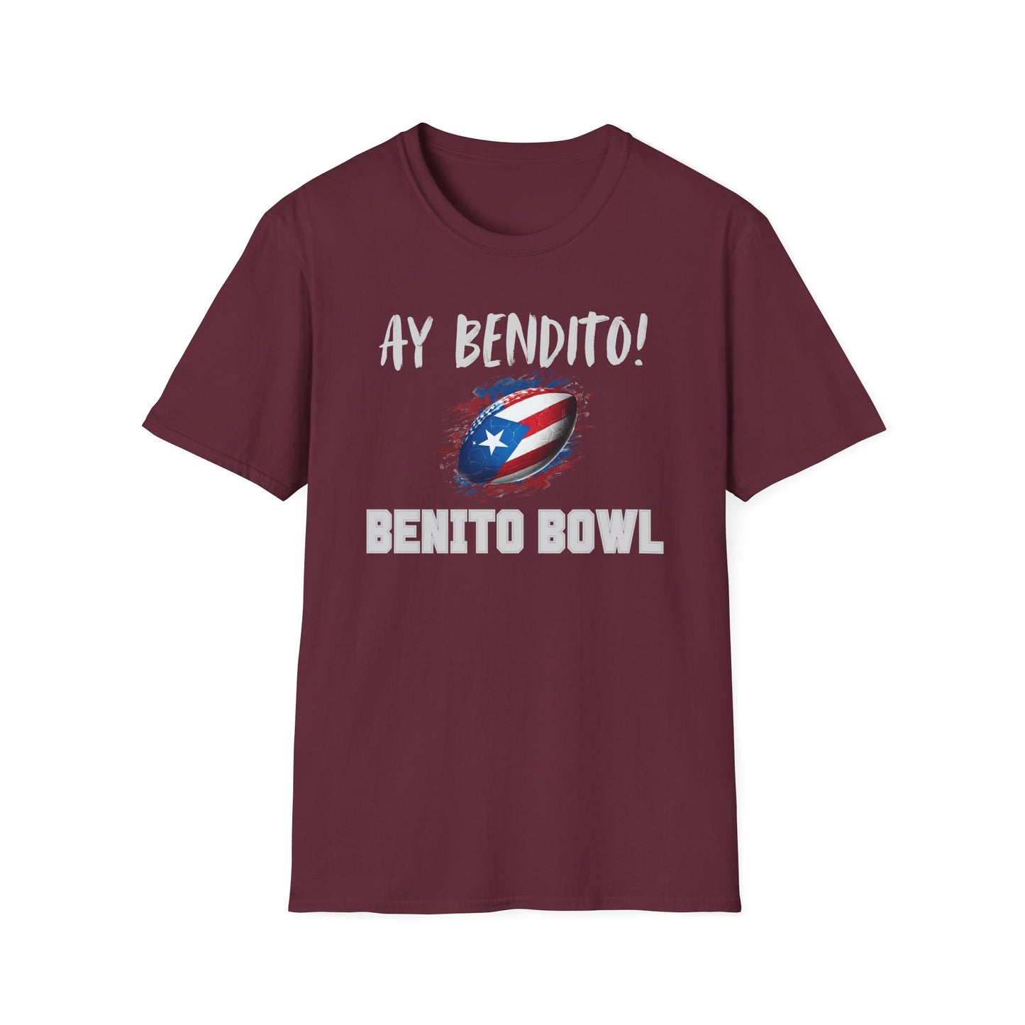 Ay Bendito! Benito Bowl T-Shirt, Halftime Benito Shirt, Football Fan Gift, Benito Tee, Puerto Rico Heritage Boriqua Pride Gift
