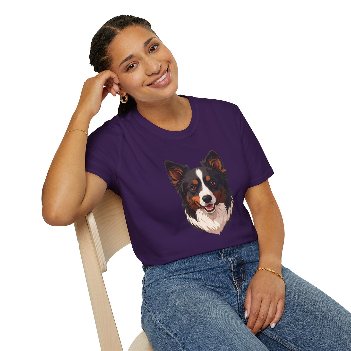 Border Collie Dog Portrait Shirt – Border Collie Dog Lover Gift, Cute Dog Mom Tee, Dog Dad Shirt, Pet Breed Apparel