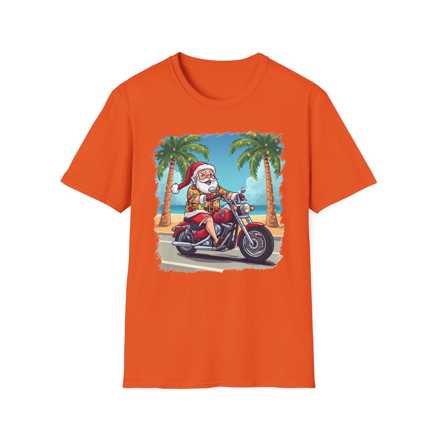 Tropical Santa riding a motorcycle shirt, Family Christmas Shirts, Christmas T Shirt, Holiday Shirt, Cute Xmas Shirt for the family, Holiday Gift