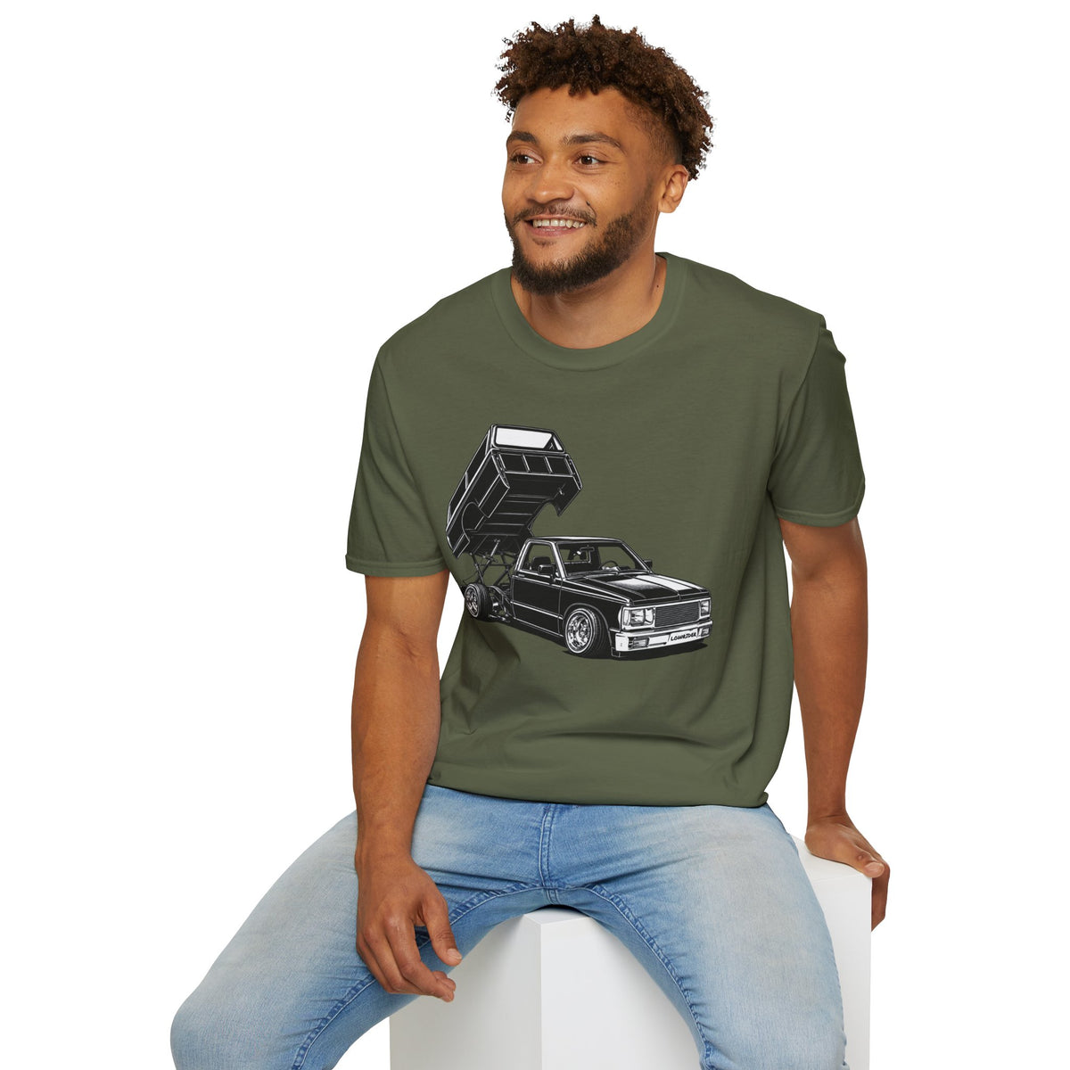 Lowrider Truck Shirt, Mini Truck T-Shirt, Custom Lowered Truck Tee, Car Enthusiast Gift, Mini Truck Bed Dancer, Garage Wear