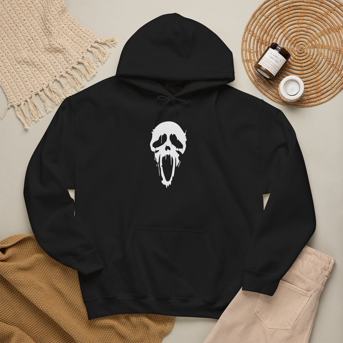 Scream Villain Ghost face Unisex Hoodie for Halloween, Scream Scary Movie Pullover, Horror Movie Halloween Costume Hoodie, Creepy Ghost Jumper