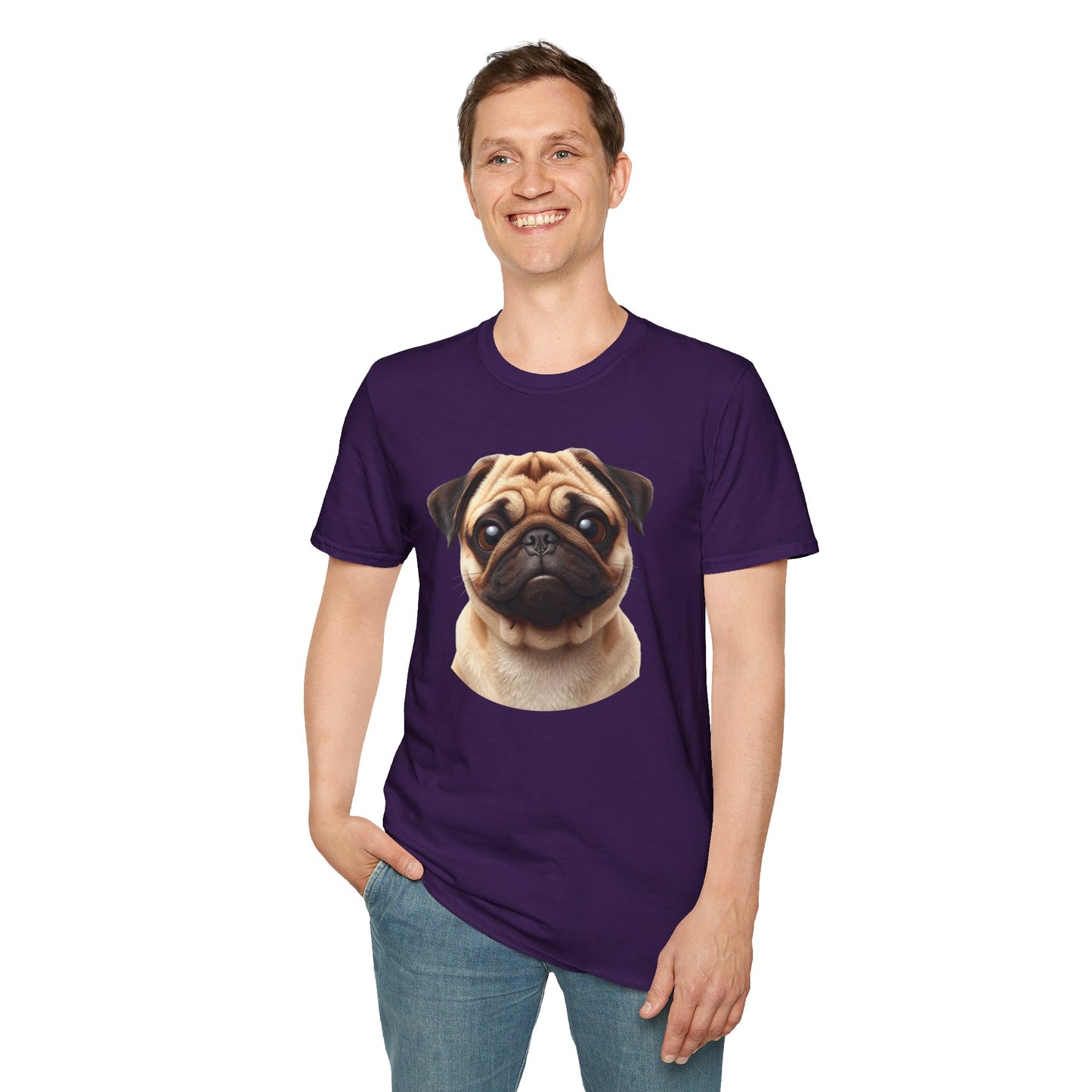 Pug Dog Portrait Shirt – Pug Dog Lover Gift, Cute Dog Mom Tee, Dog Dad Shirt, Pet Breed Apparel