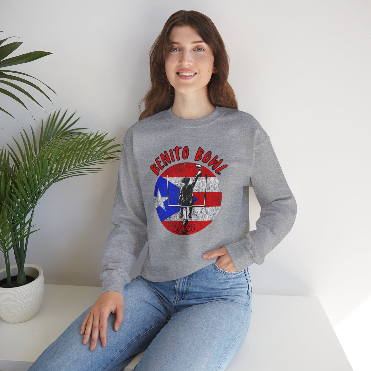 Benito Bowl 2/8/26 Sweatshirt – Puerto Rico Heritage, Boricua Pride Football Fan Sweatshirt