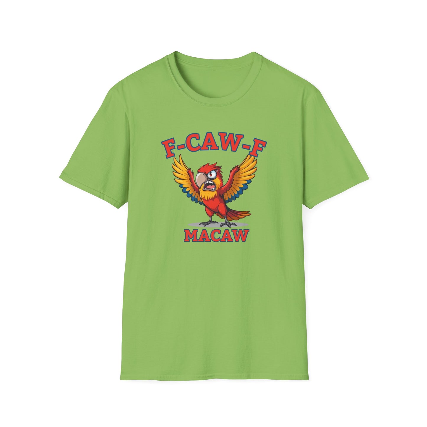 Funny F-CAW-F Macaw Parrot T-Shirt, Parrot Lover Shirt, Macaw Tee, Humorous Top, Macaw Parrot Apparel, Gift for him, Gift for her