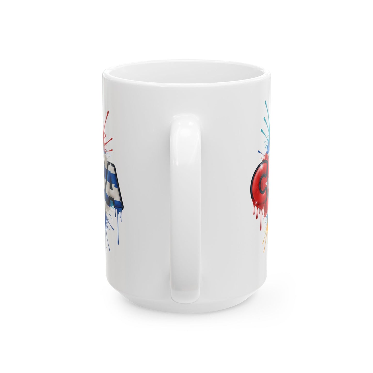 Colorful Cuban Flag Ceramic Mug, 11oz 15oz - Vibrant Cuba Souvenir Coffee Cup, Patriotic Tea Mug, Cuban American Gift, Kitchen Decor