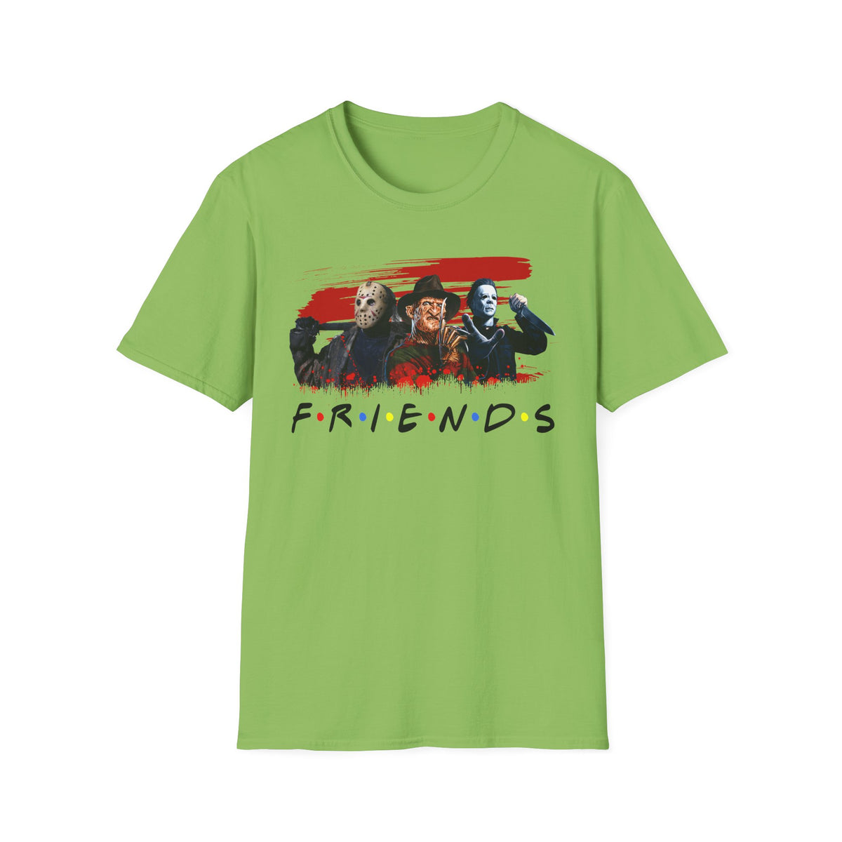 Horror Movie Villains Halloween Friends Softstyle T-Shirt, Scary Movie Tee, Halloween Shirt, Horror Movie Fan Gift, Horror Movie Characters