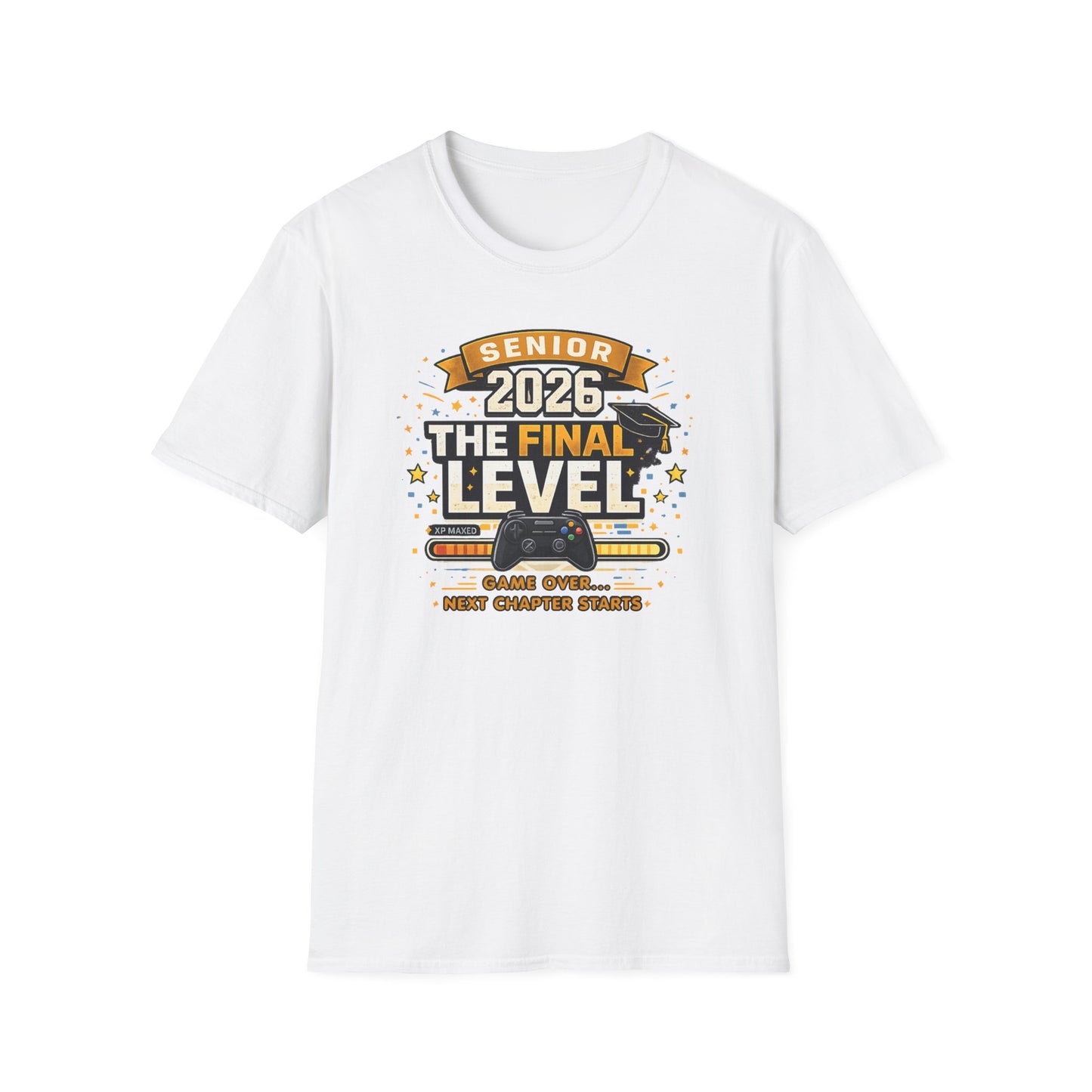 Senior 2026 The Final Level Gamer Graduation T-Shirt, Class of 2026 Game Over Next Chapter Starts Tee for Boys Girls Grad